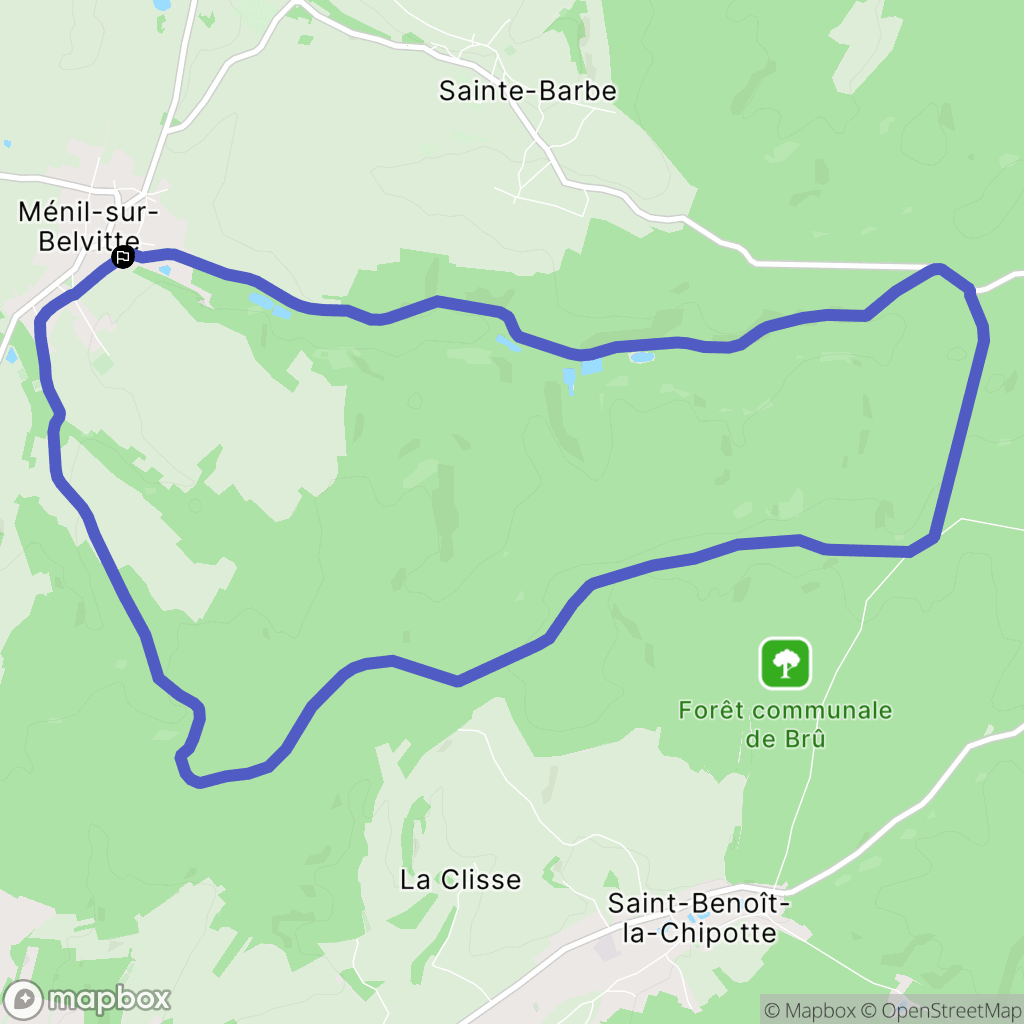 Ménil-sur-Belvitte : carte du parcours de randonnée - France