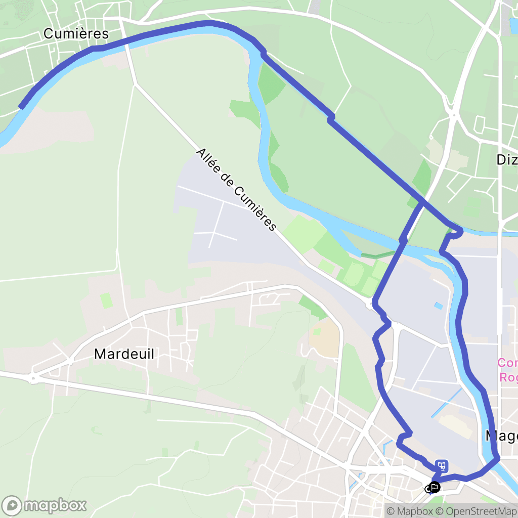 Épernay : carte du parcours de randonnée - France
