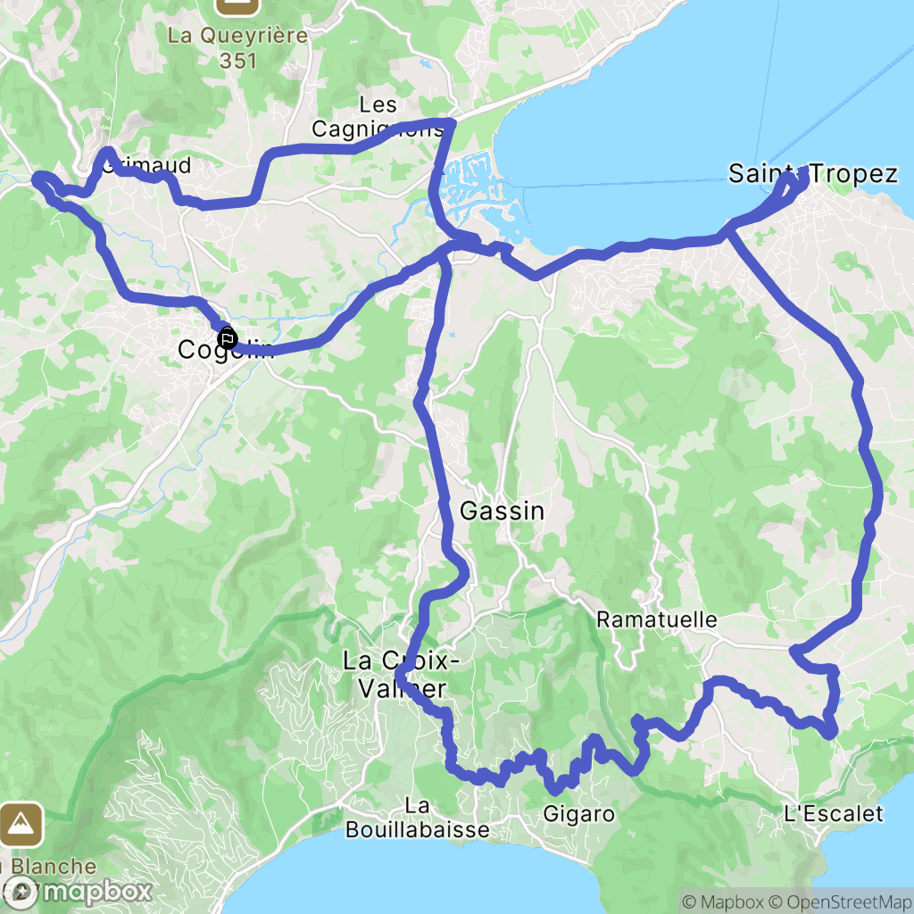 Cogolin : carte du parcours de randonnée - France