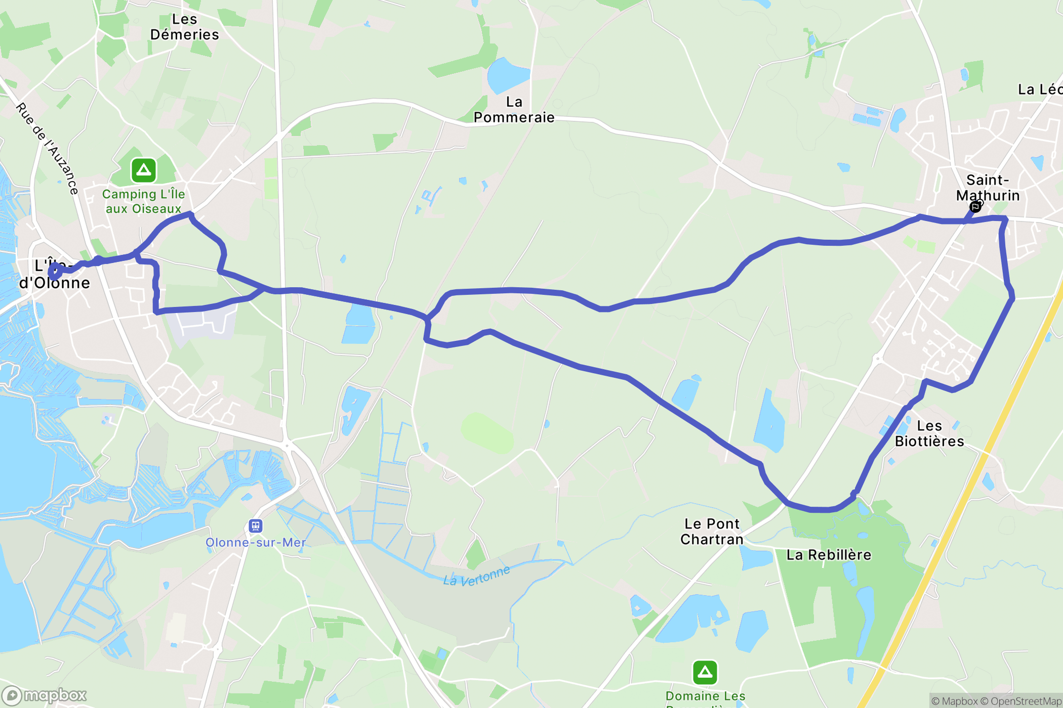 Saint-Mathurin : carte du parcours de randonnée - France