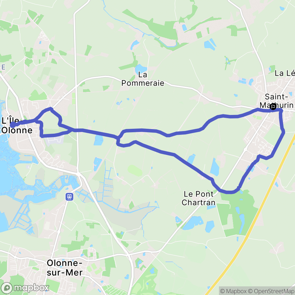 Saint-Mathurin : carte du parcours de randonnée - France