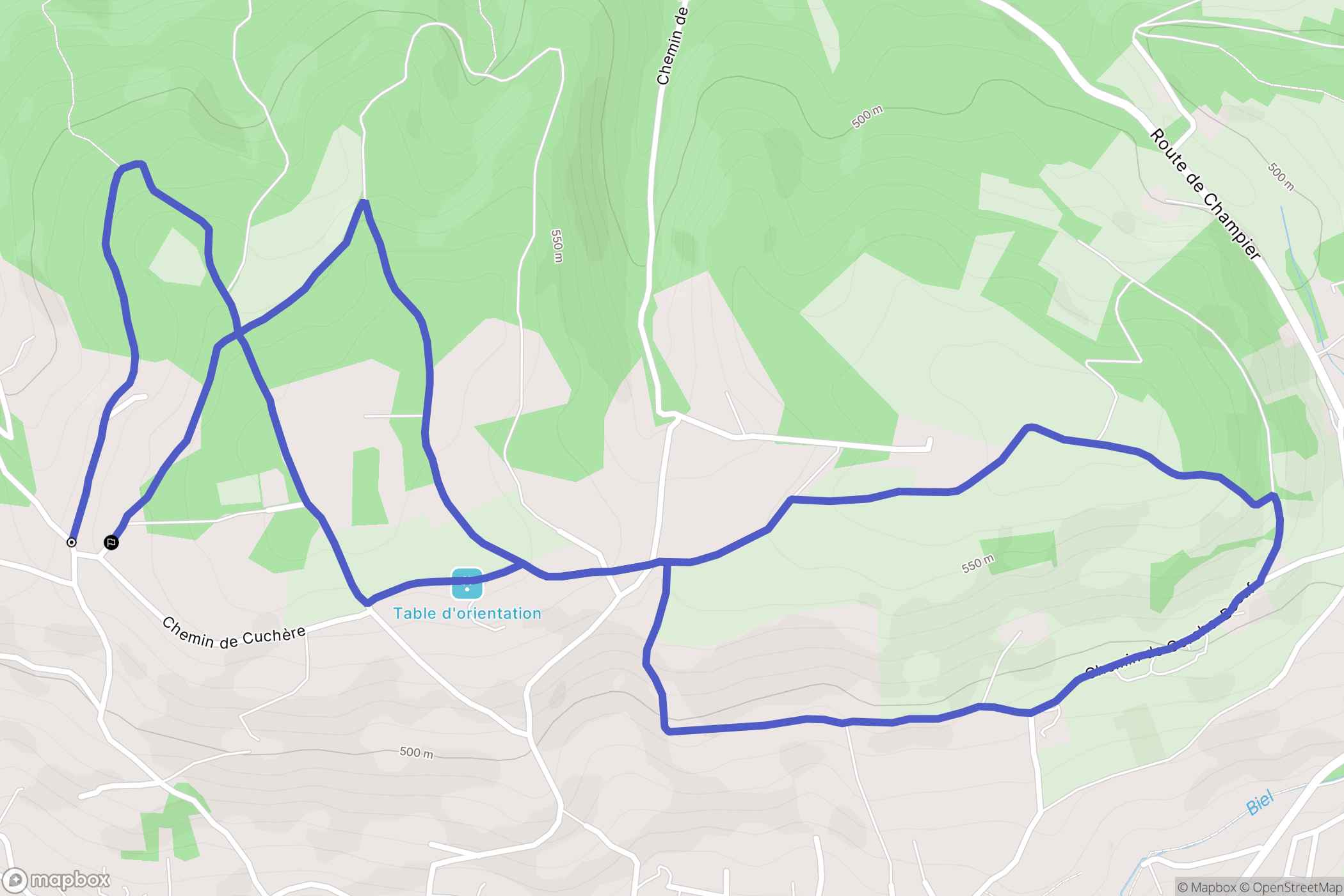 La Côte-Saint-André : carte du parcours de randonnée - France