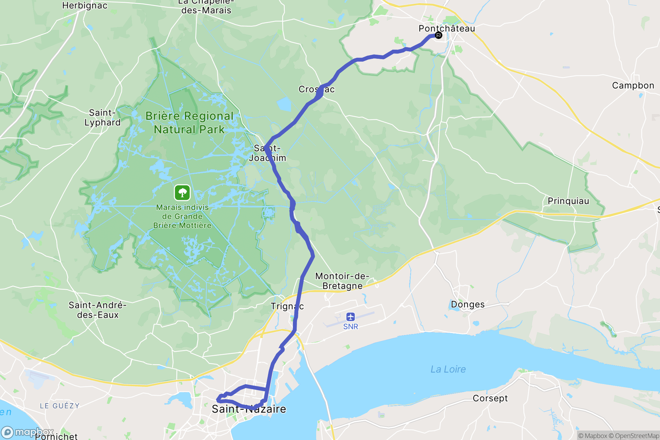 Pontchâteau : carte du parcours de randonnée - France