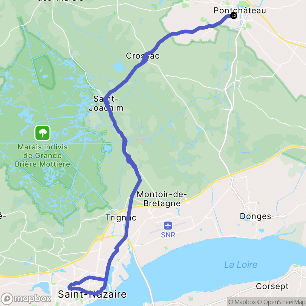 Pontchâteau : carte du parcours de randonnée - France