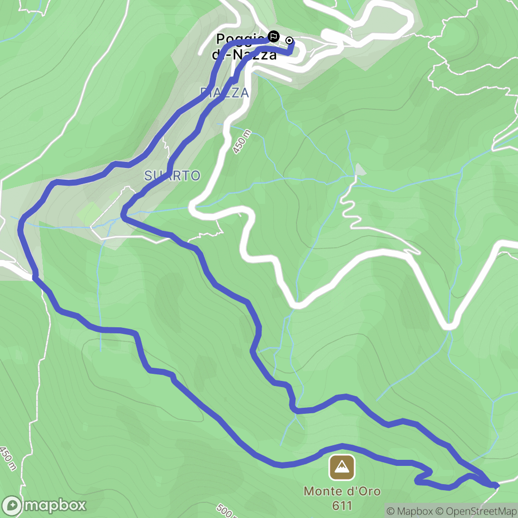 Poggio-Di-Nazza : carte du parcours de randonnée - France