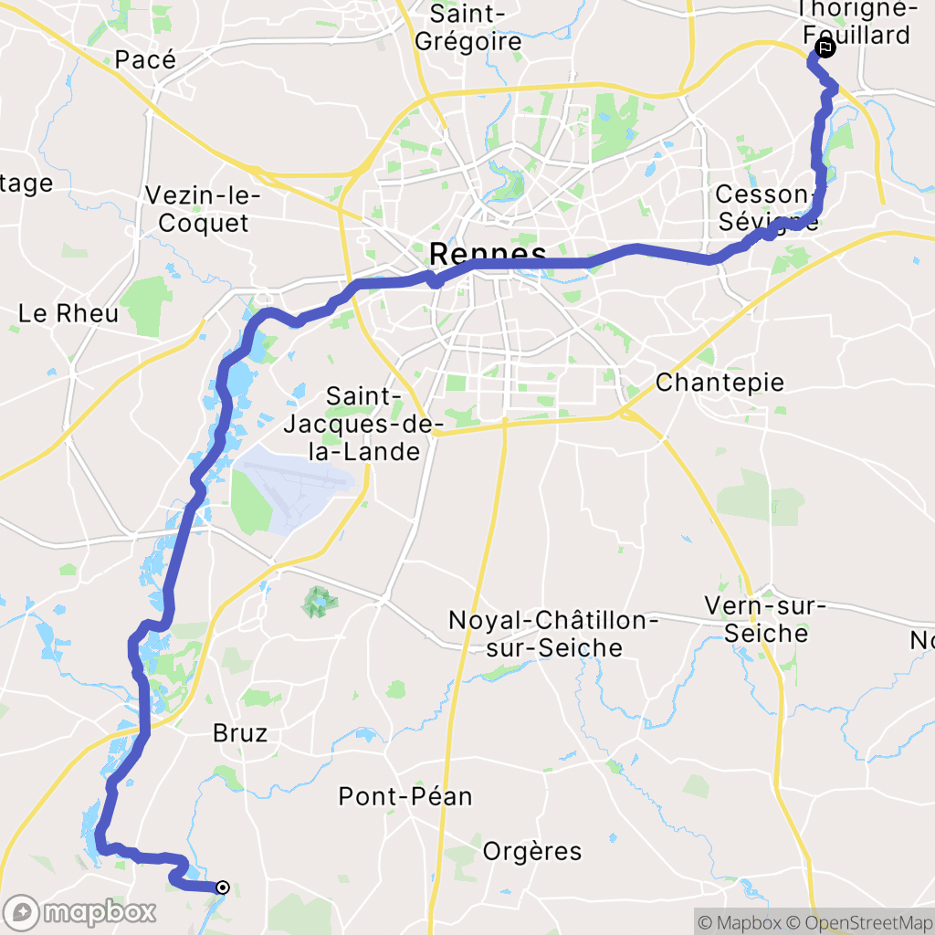 Bruz : carte du parcours de randonnée - France