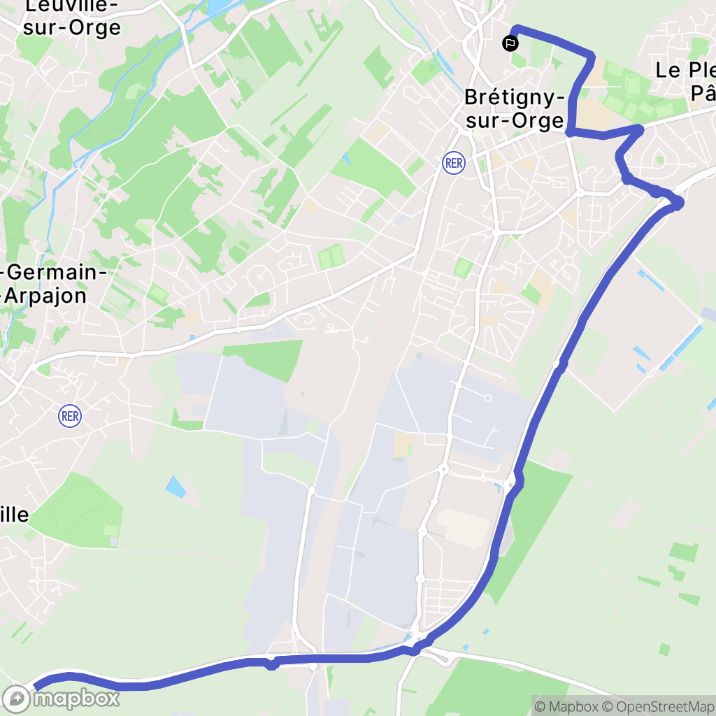 Brétigny-sur-Orge : carte du parcours de randonnée - France