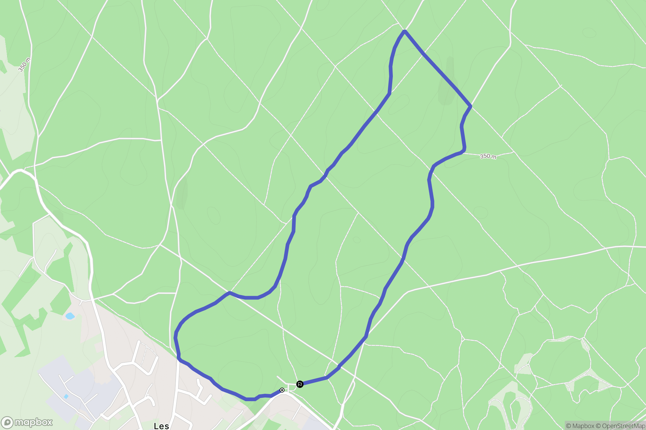 Besançon : carte du parcours de randonnée - France