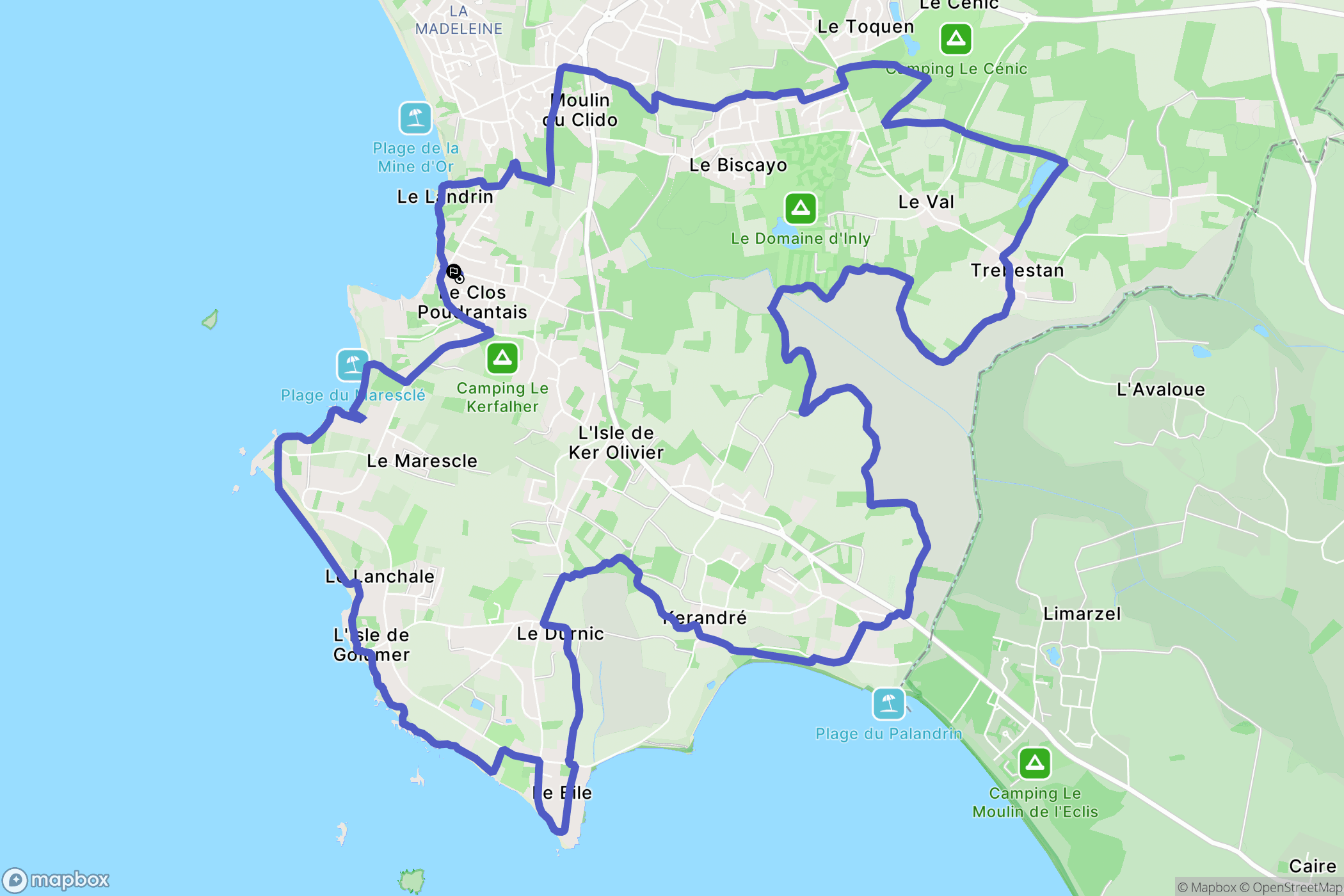 Pénestin : carte du parcours de randonnée - France