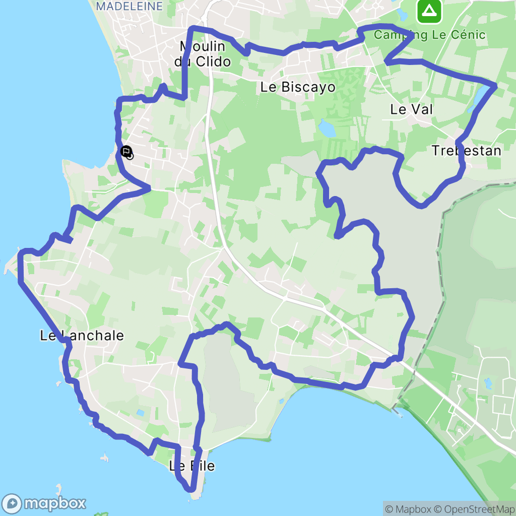 Pénestin : carte du parcours de randonnée - France