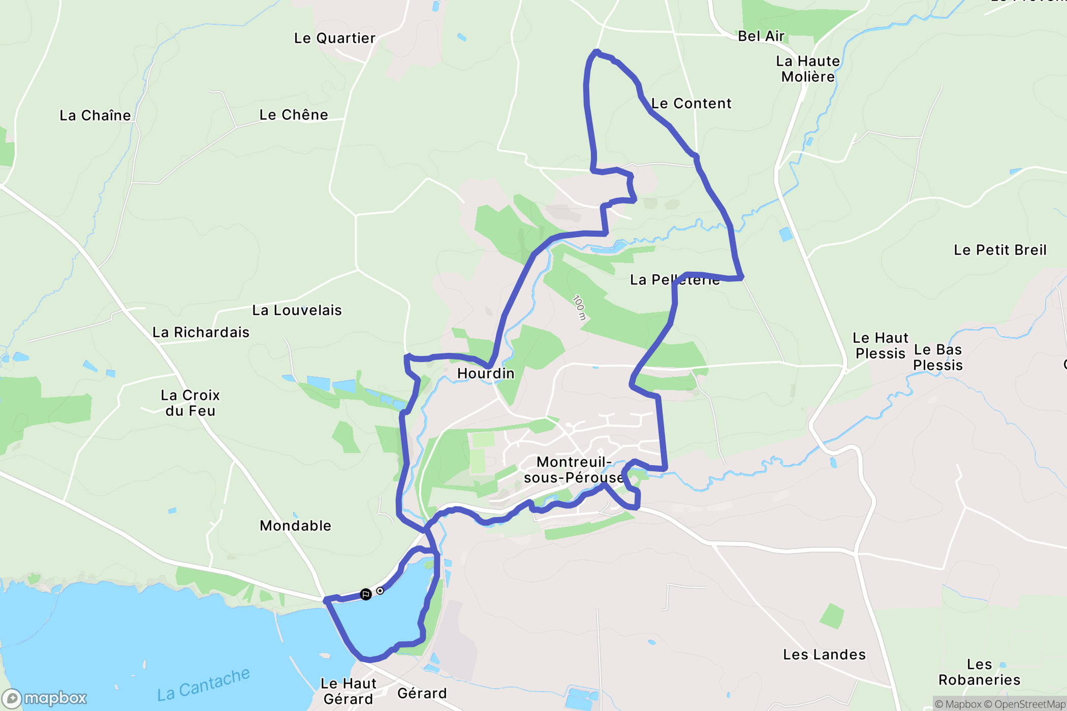 Montreuil-sous-Pérouse : carte du parcours de randonnée - France