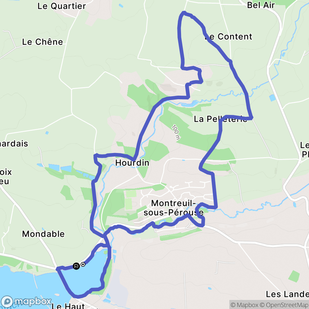 Montreuil-sous-Pérouse : carte du parcours de randonnée - France