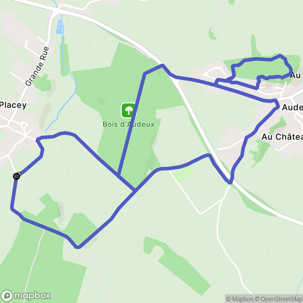 Placey : carte du parcours de randonnée - France