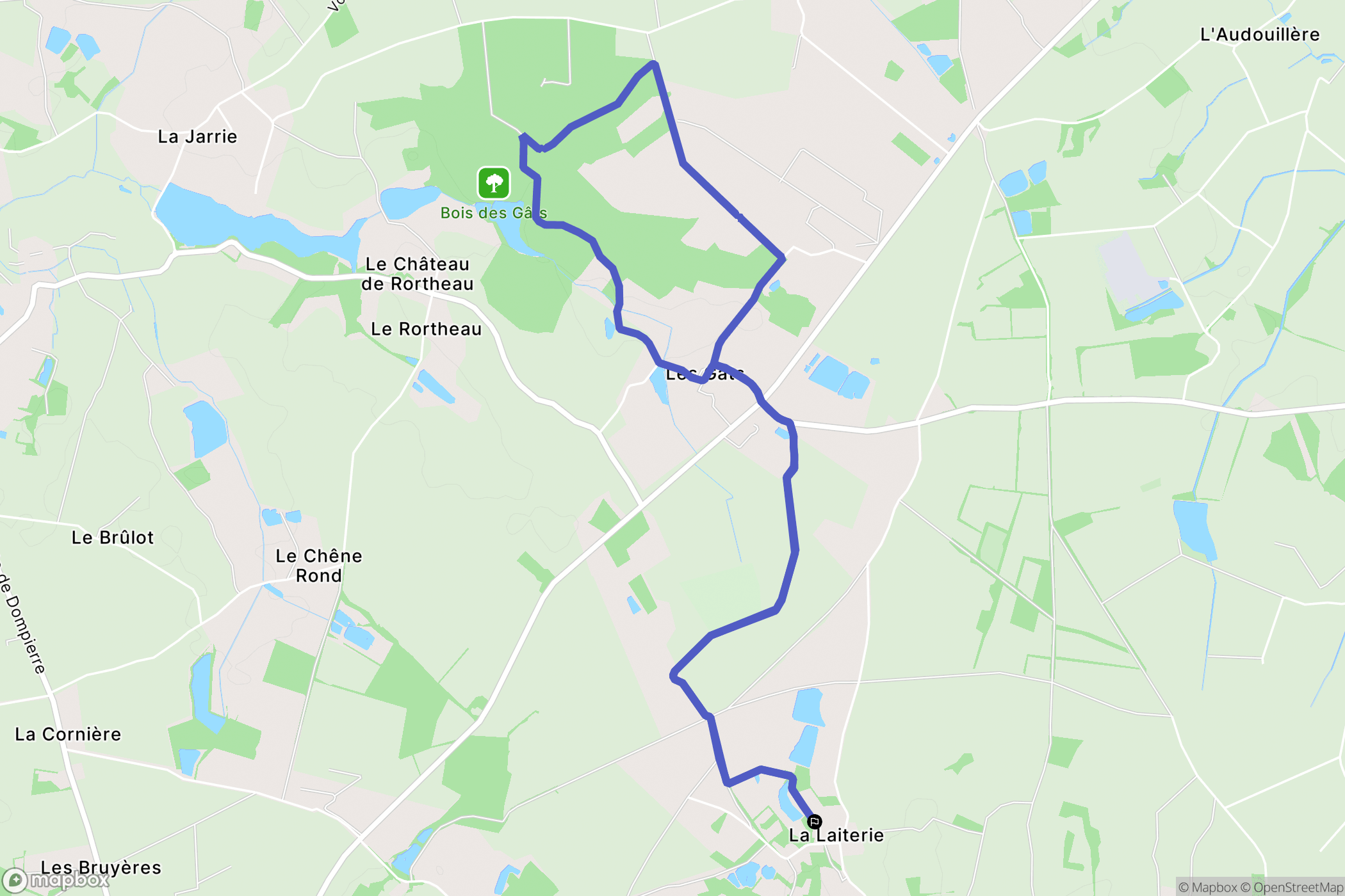 Dompierre-sur-Yon : carte du parcours de randonnée - France