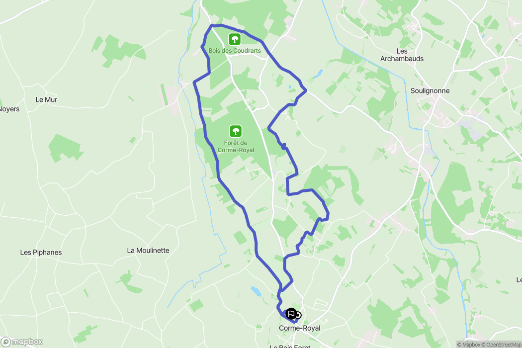 Corme-Royal : carte du parcours de randonnée - France
