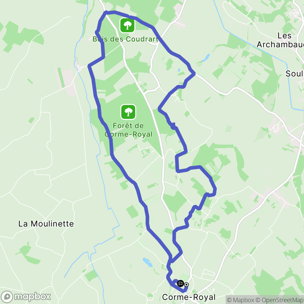 Corme-Royal : carte du parcours de randonnée - France