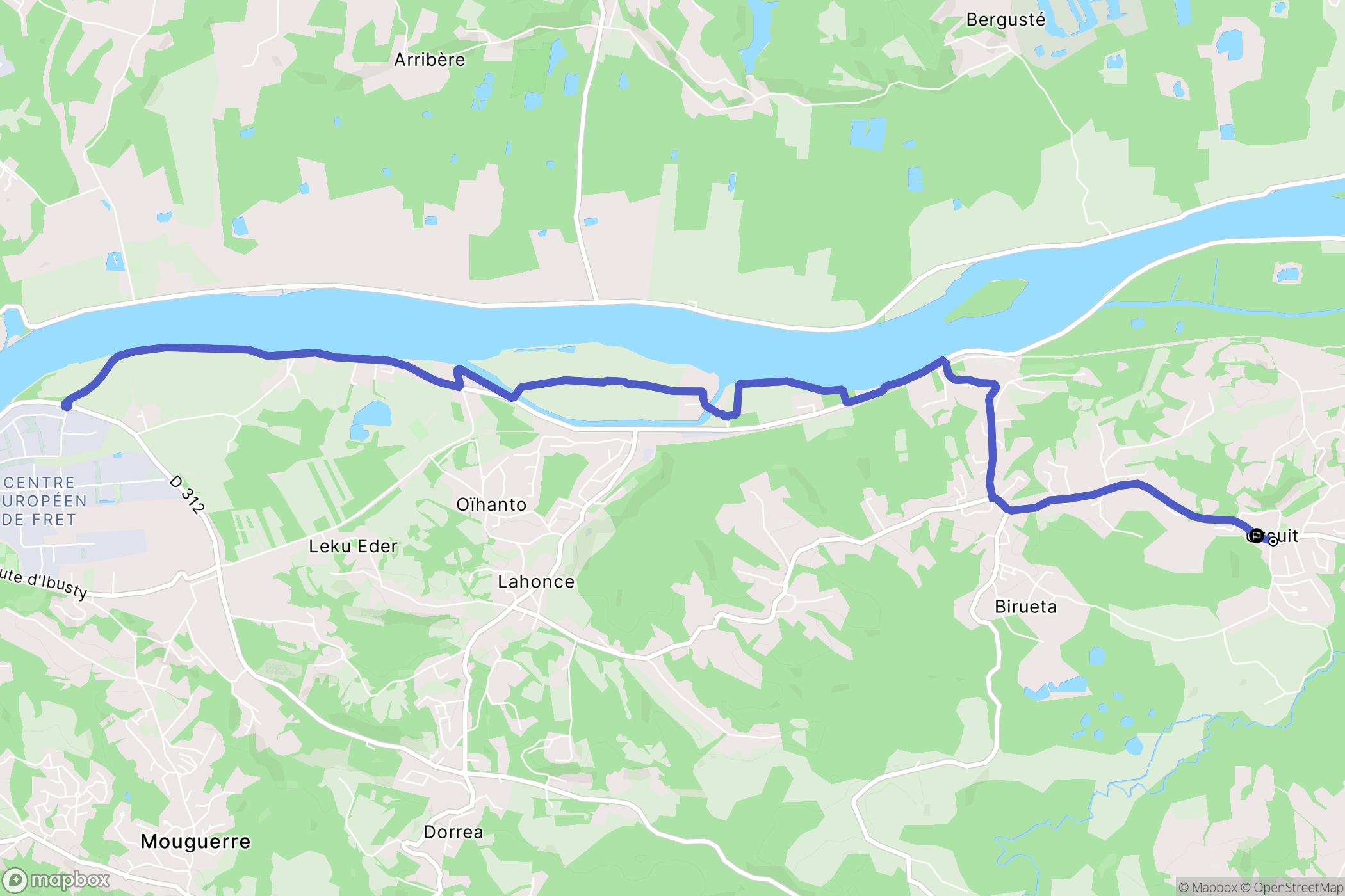 Urcuit : carte du parcours de randonnée - France