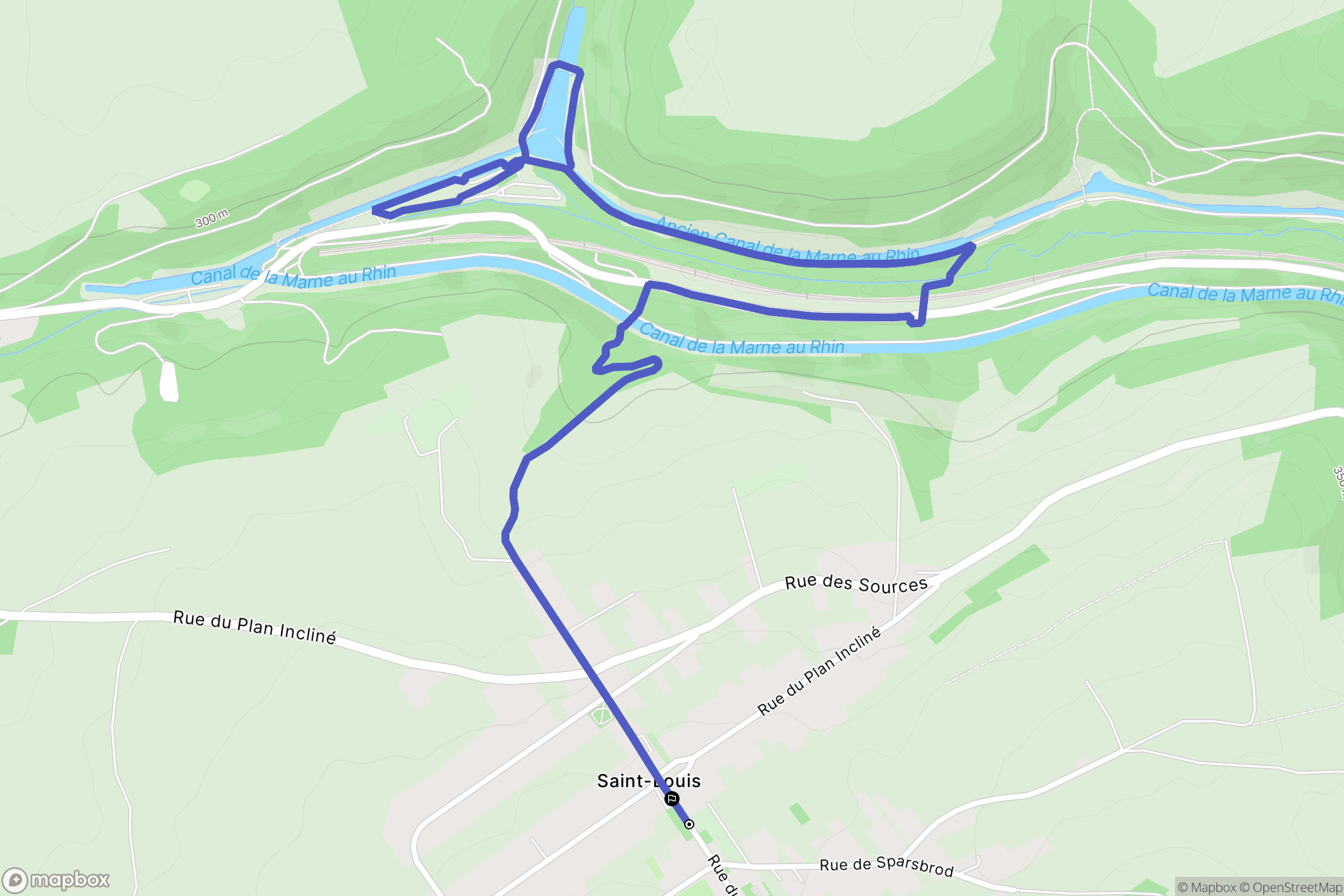 Saint-Louis : carte du parcours de randonnée - France