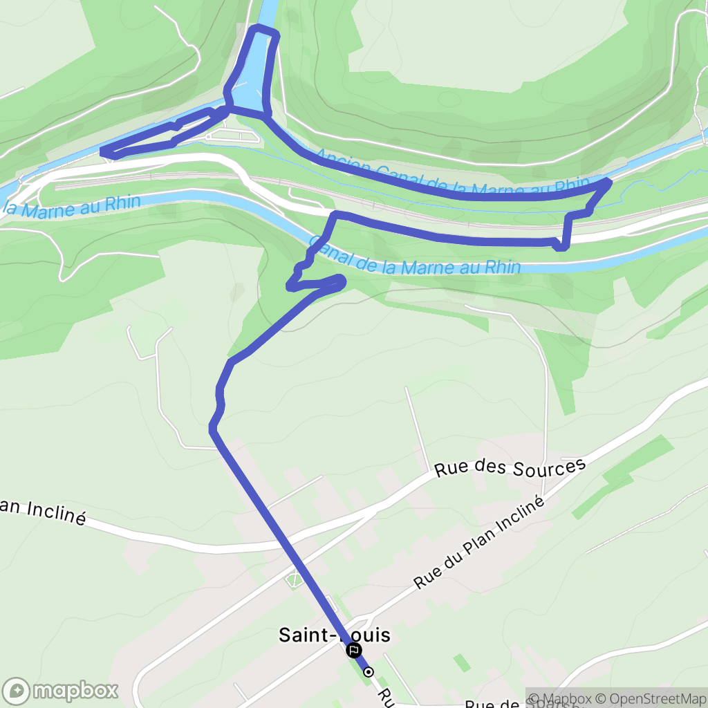 Saint-Louis : carte du parcours de randonnée - France