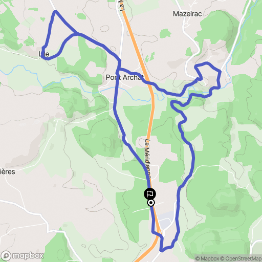 Peyre en Aubrac : carte du parcours de randonnée - France