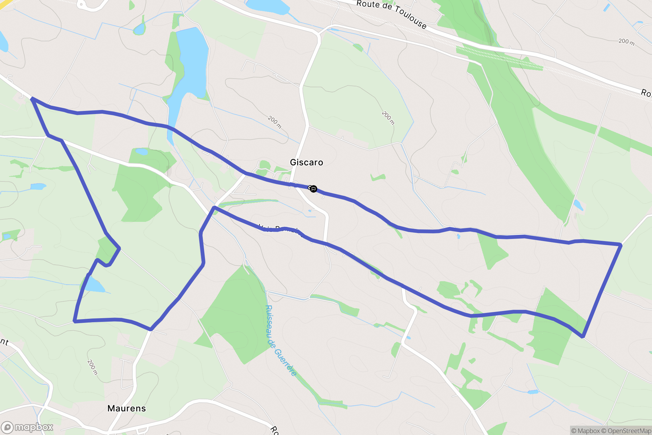 Giscaro : carte du parcours de randonnée - France