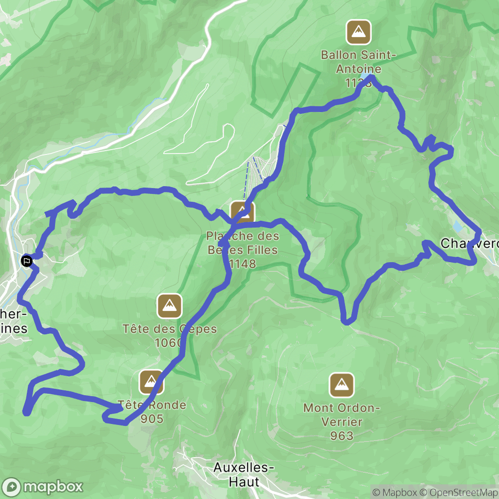 Plancher-les-Mines : carte du parcours de randonnée - France