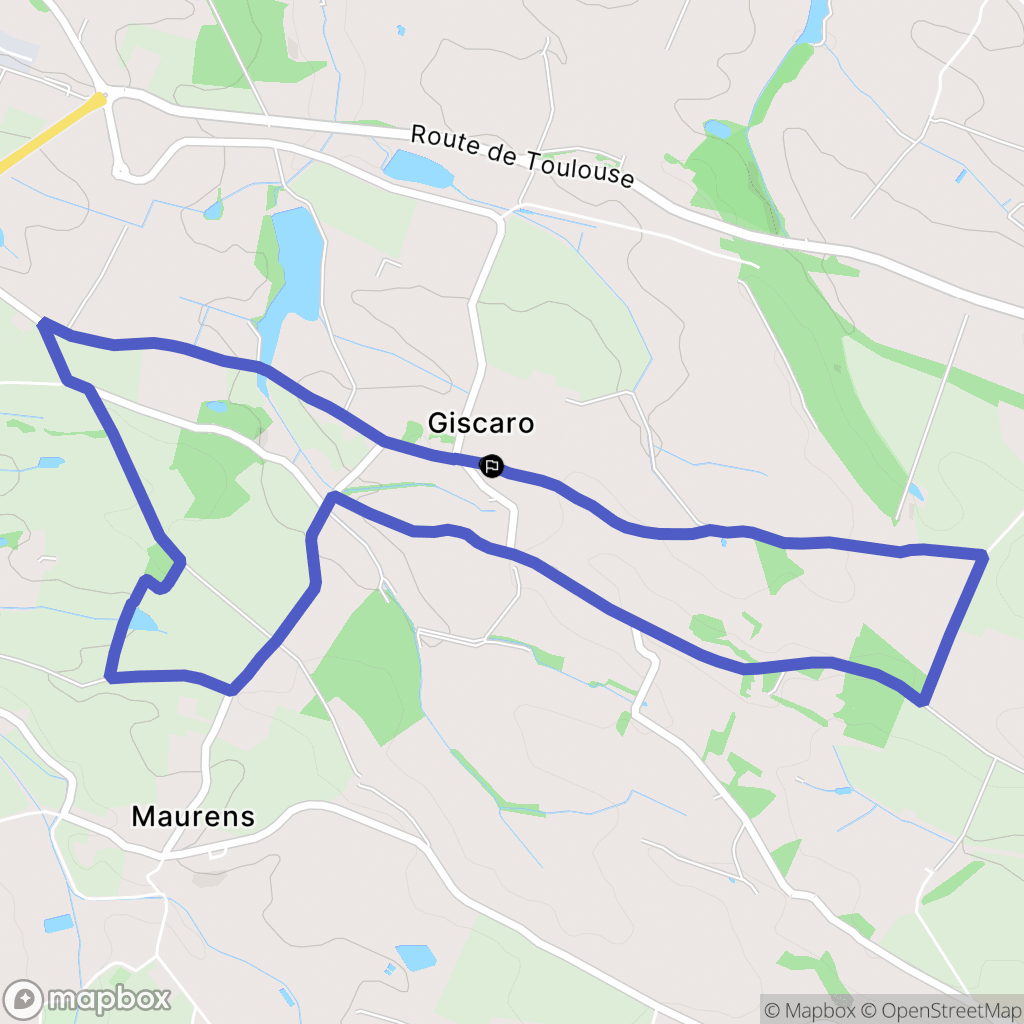 Giscaro : carte du parcours de randonnée - France