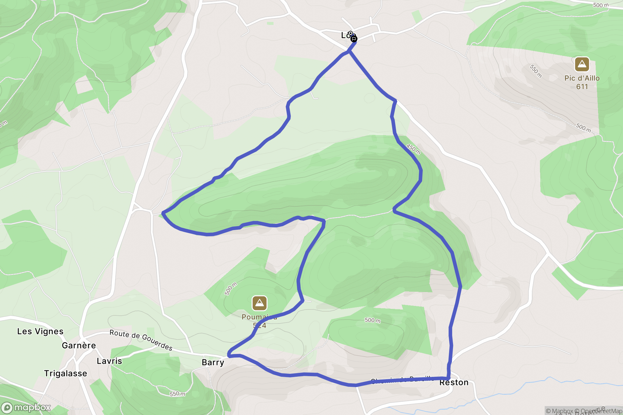 Sauveterre-de-Comminges : carte du parcours de randonnée - France
