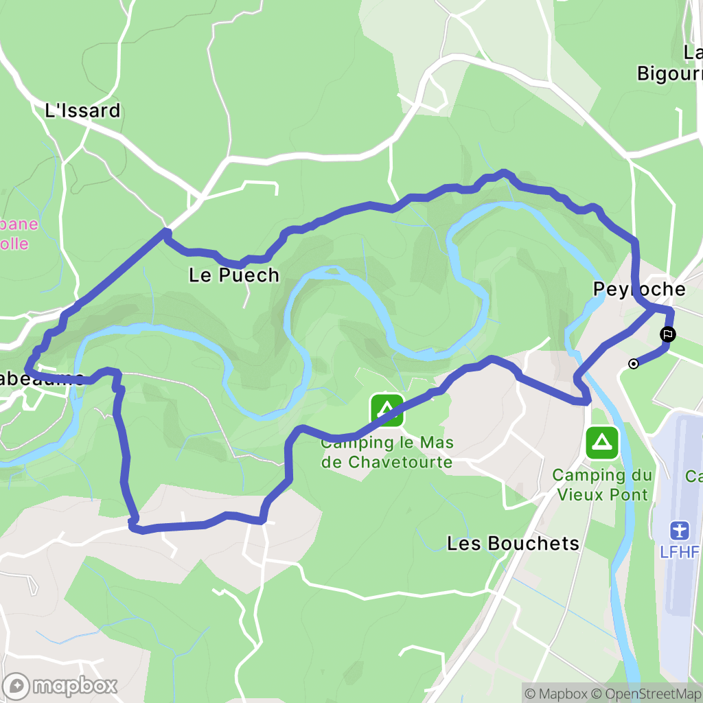 Labeaume : carte du parcours de randonnée - France