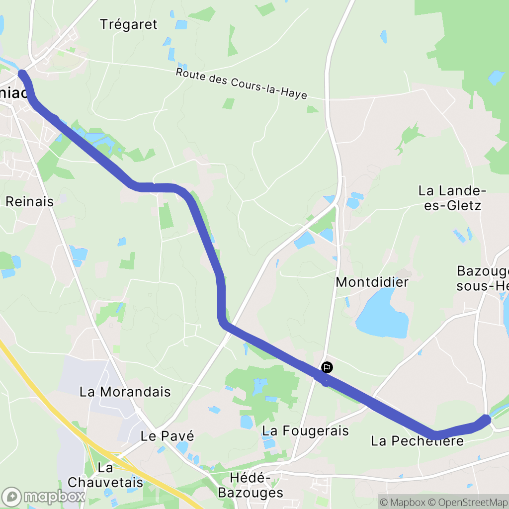 Hédé-Bazouges : carte du parcours de randonnée - France