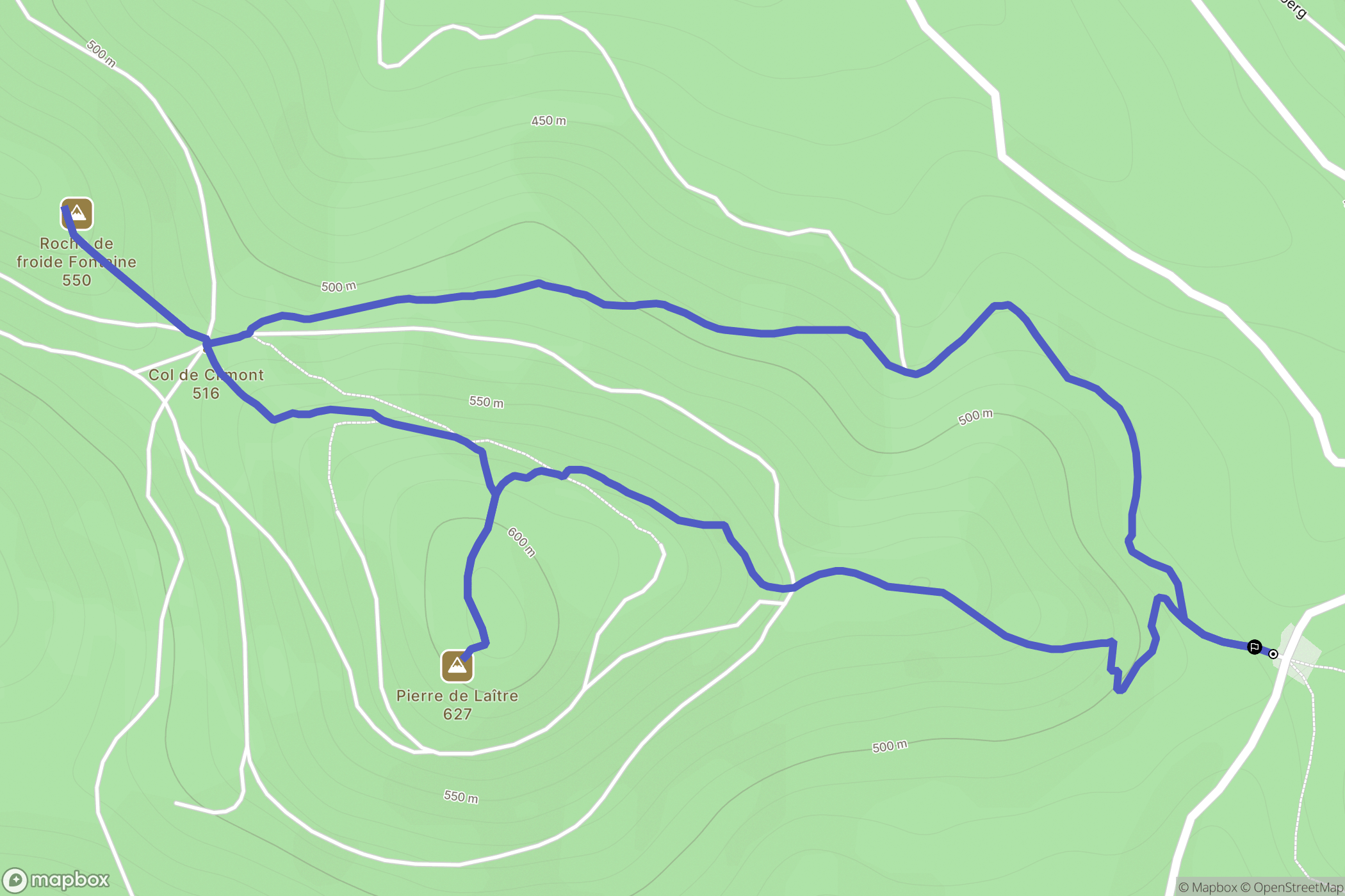Taintrux : carte du parcours de randonnée - France