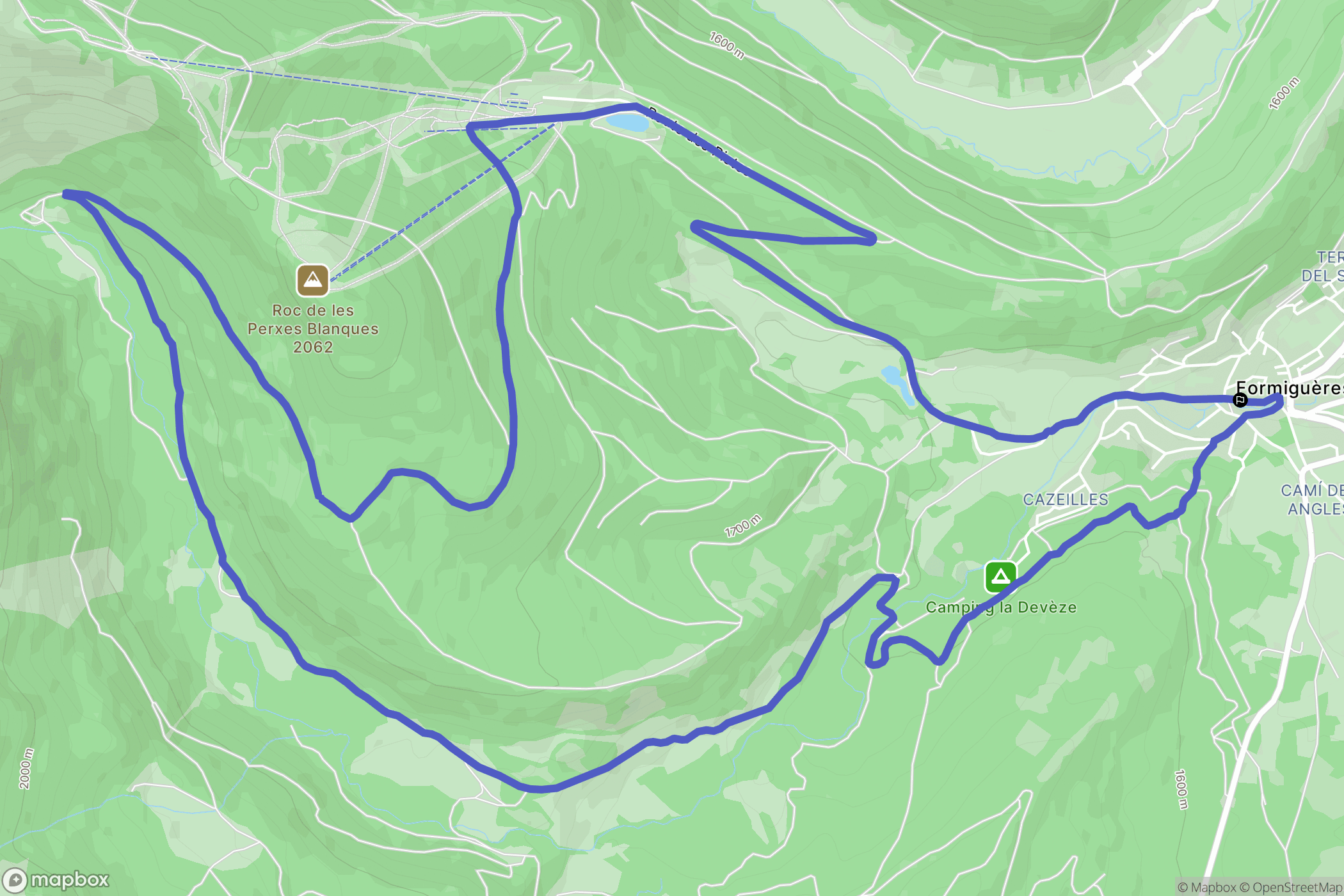 Formiguères : carte du parcours de randonnée - France