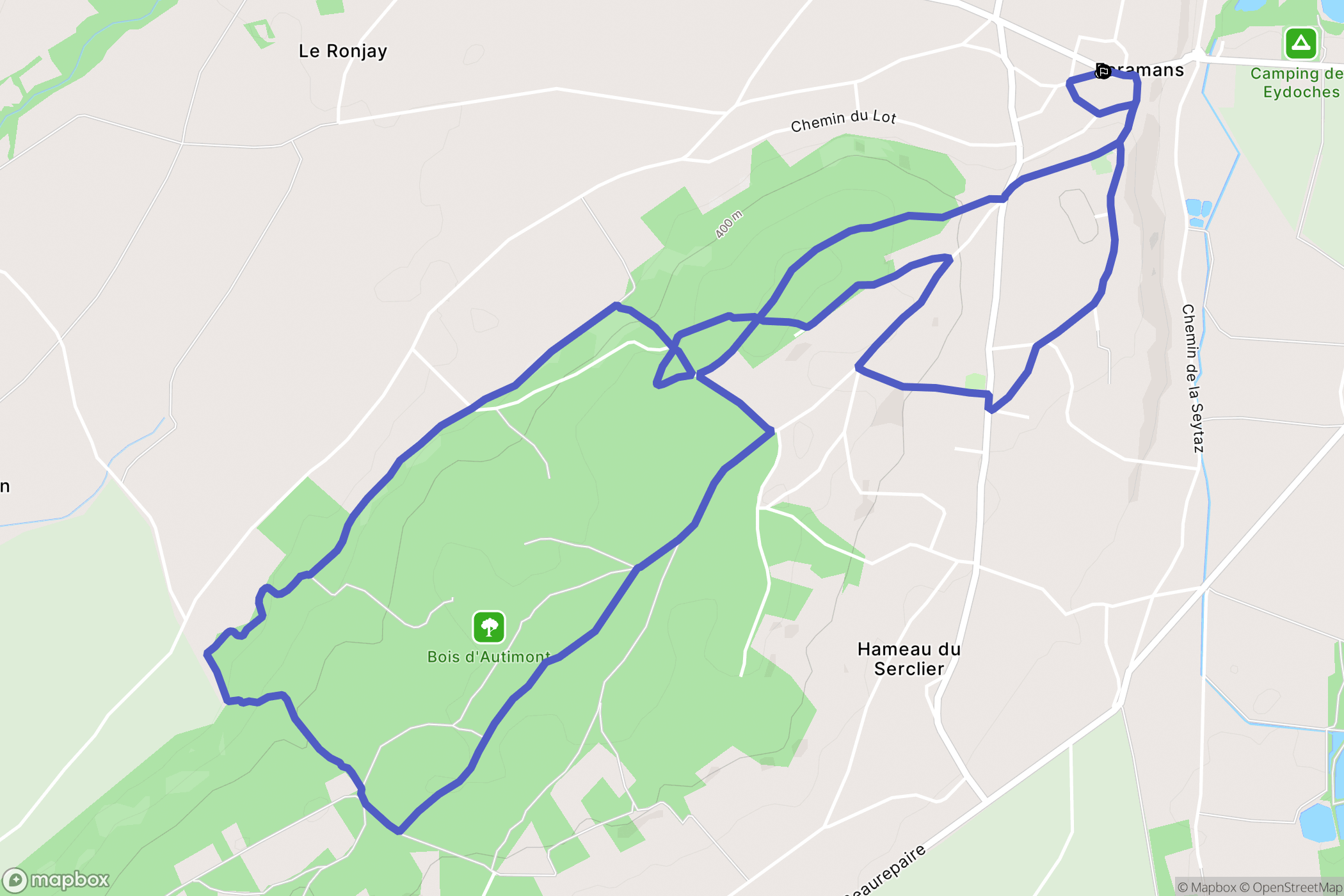 Faramans : carte du parcours de randonnée - France