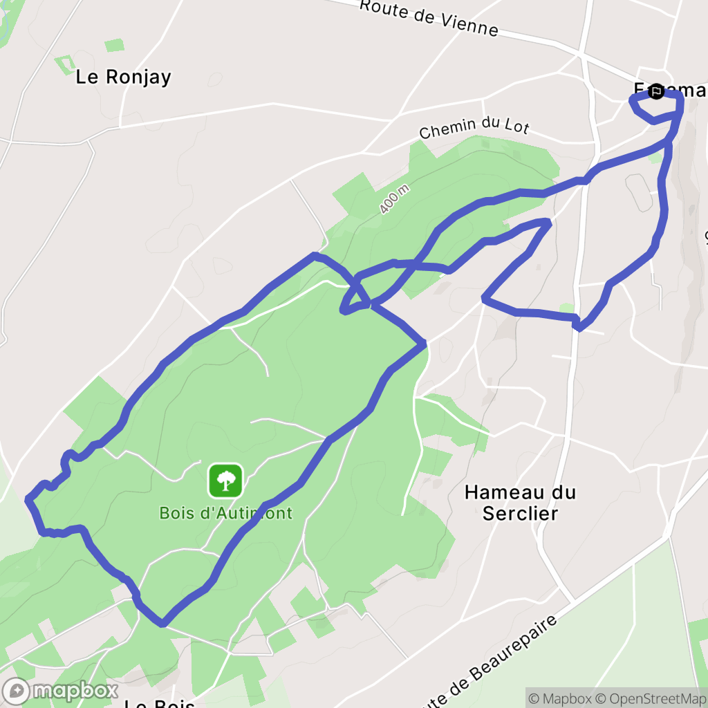 Faramans : carte du parcours de randonnée - France
