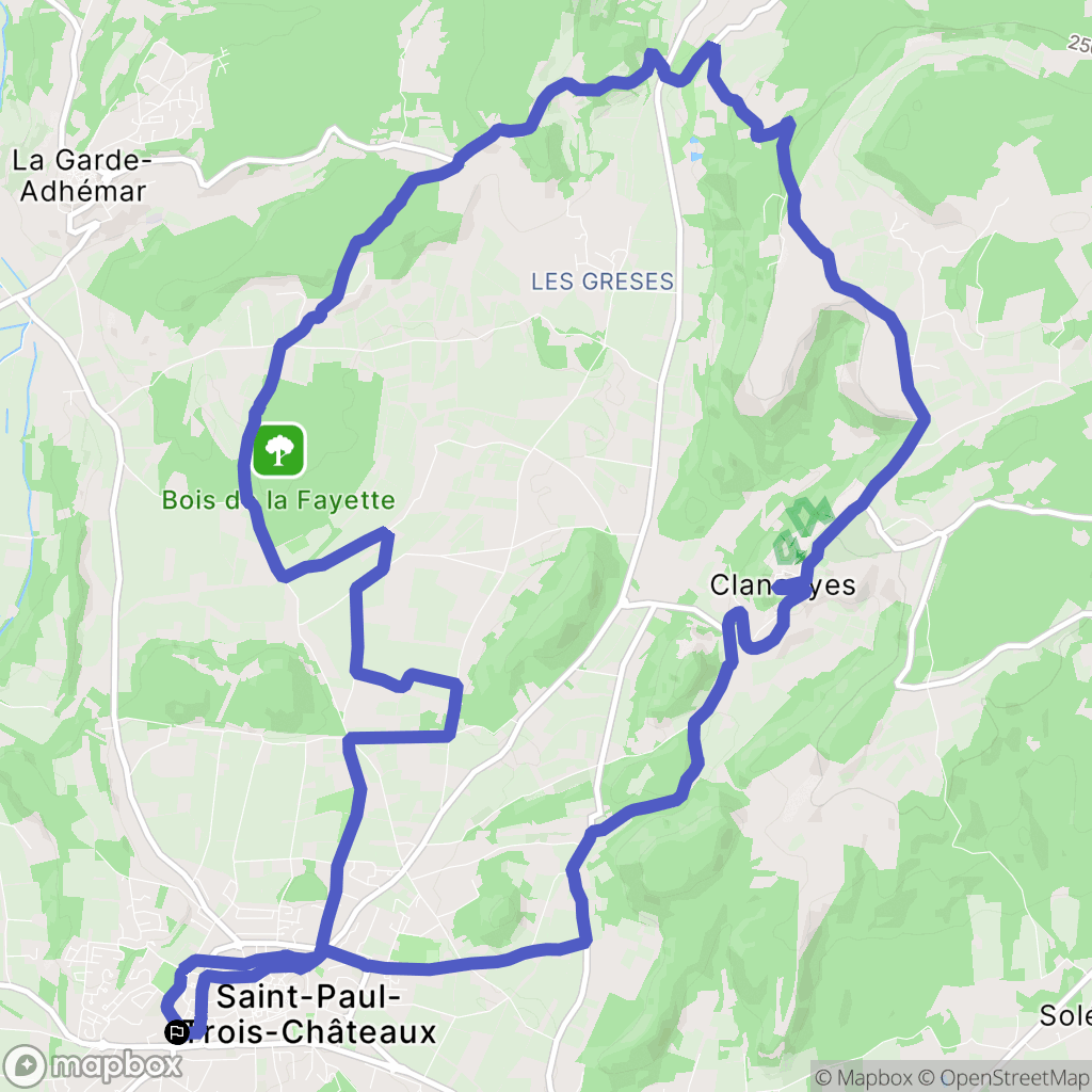 Saint-Paul-Trois-Châteaux : carte du parcours de randonnée - France