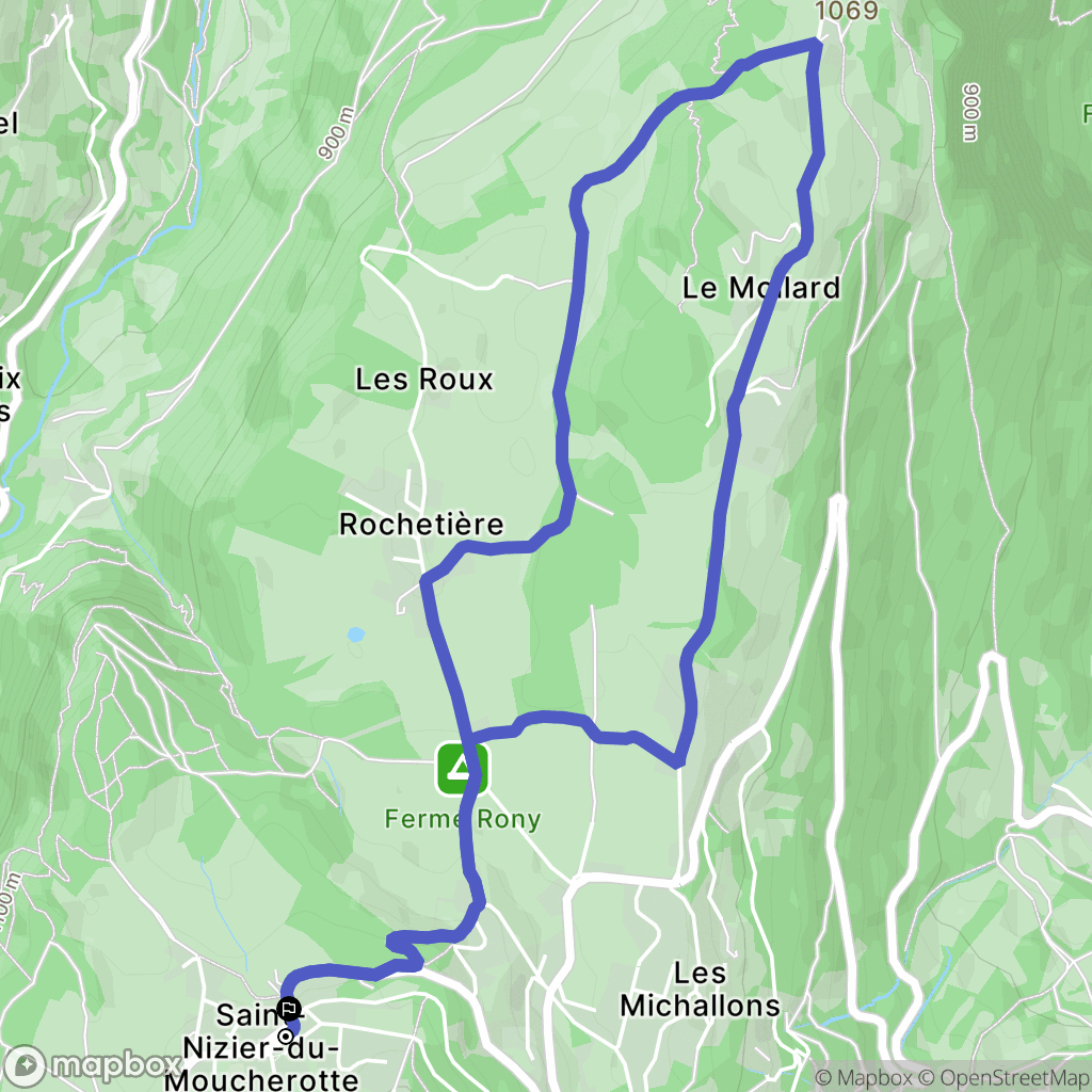 Saint-Nizier-du-Moucherotte : carte du parcours de randonnée - France