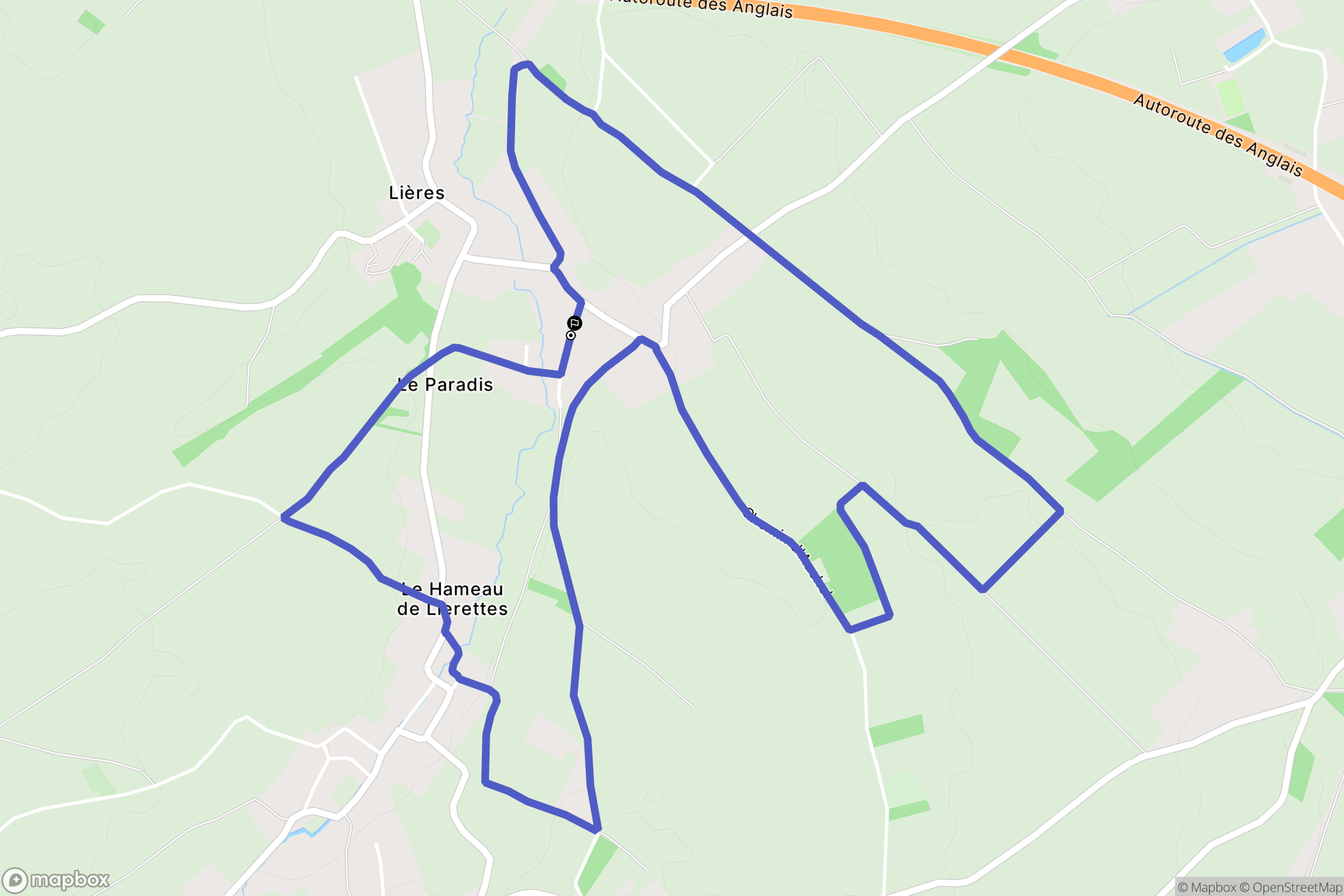 Lespesses : carte du parcours de randonnée - France