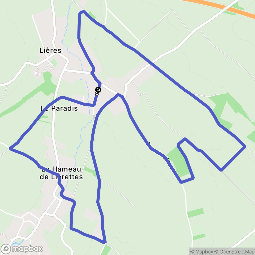 Lespesses : carte du parcours de randonnée - France