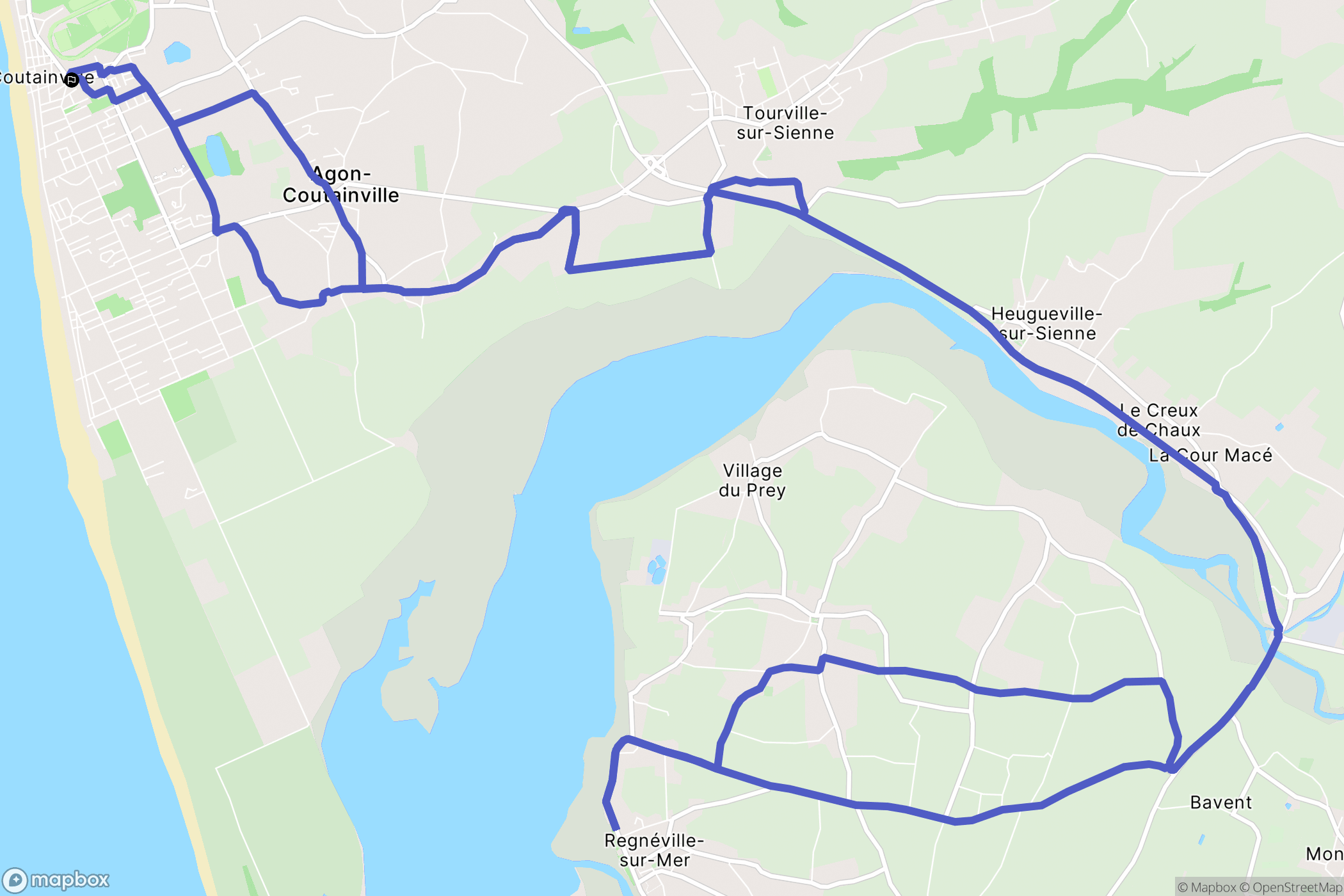 Agon-Coutainville : carte du parcours de randonnée - France