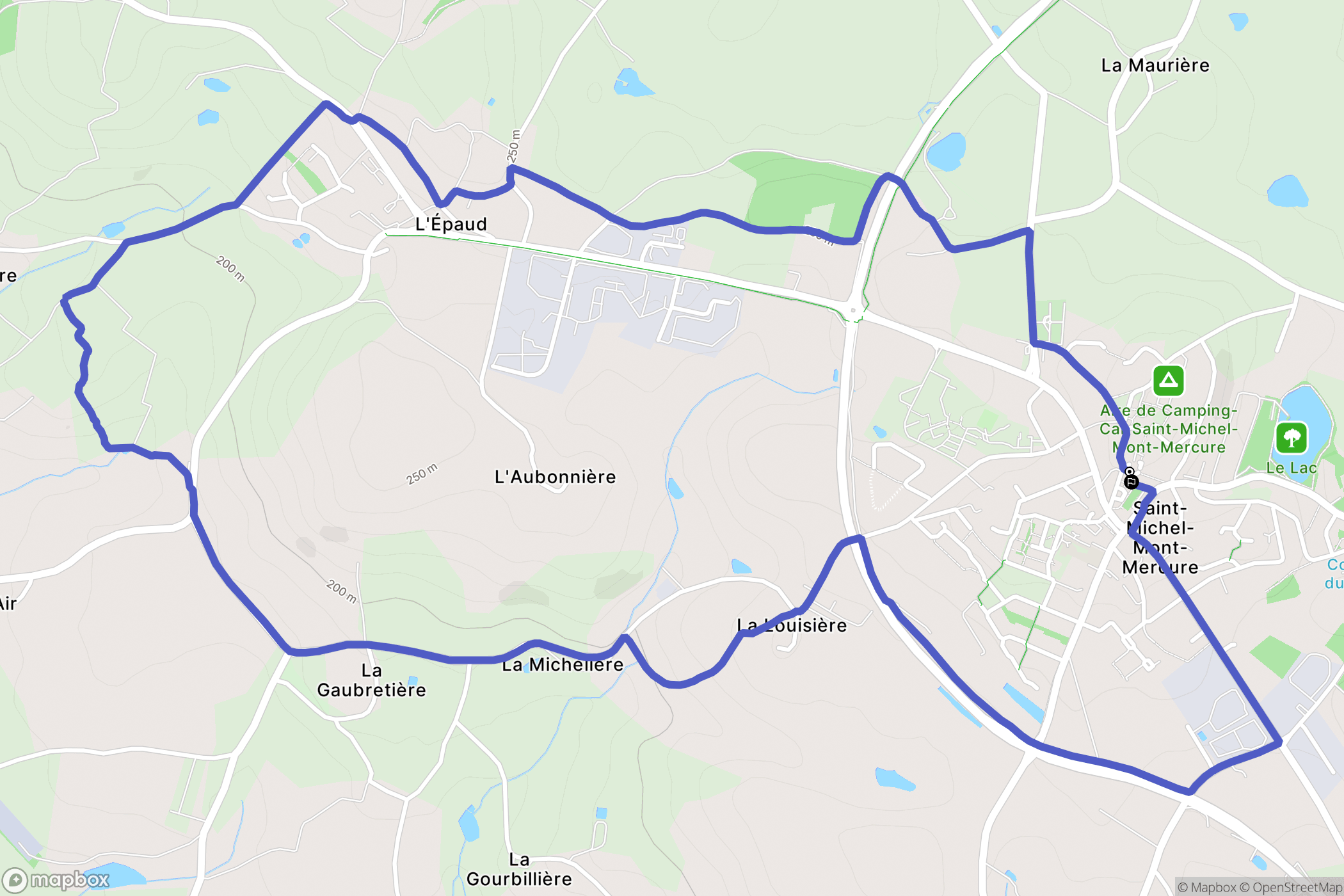 Sèvremont : carte du parcours de randonnée - France