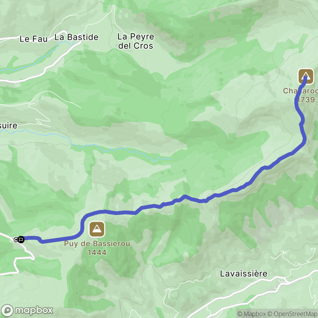 Saint-Projet-de-Salers : carte du parcours de randonnée - France