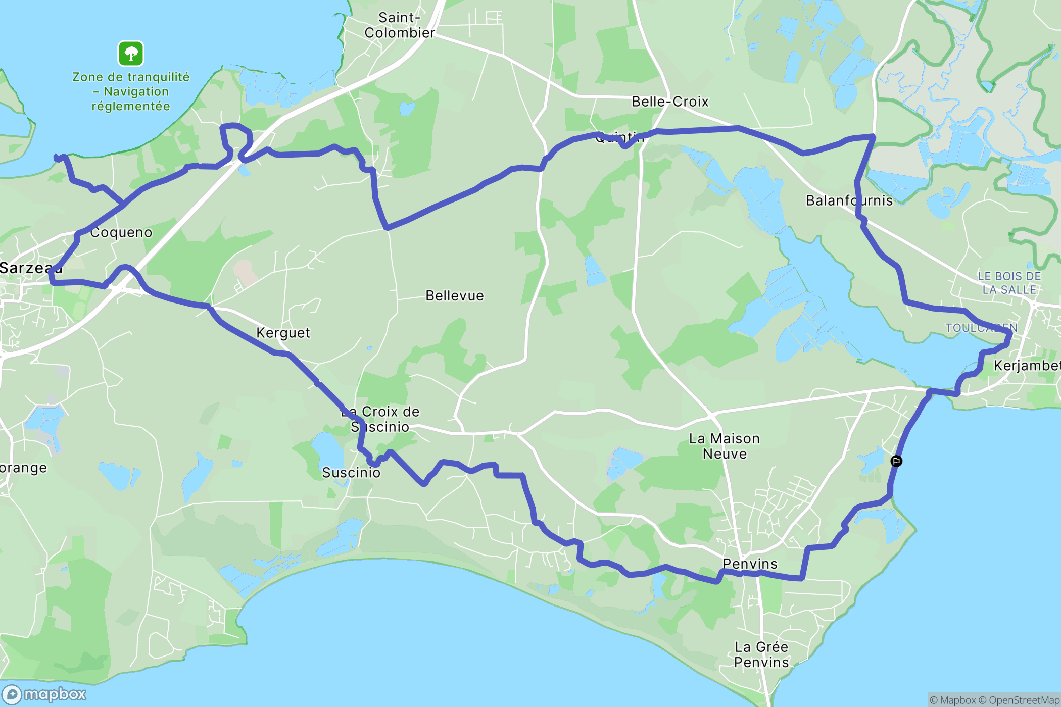 Sarzeau : carte du parcours de randonnée - France