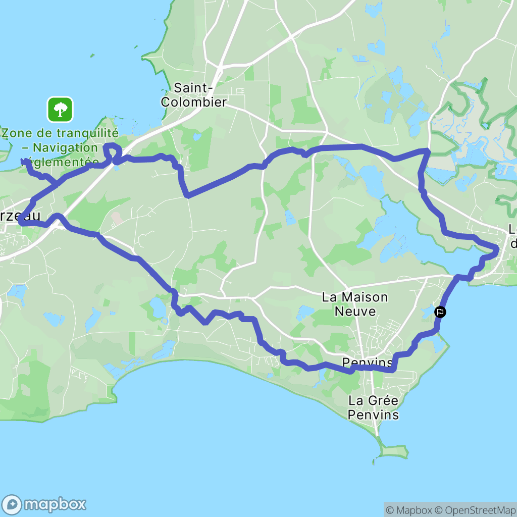 Sarzeau : carte du parcours de randonnée - France