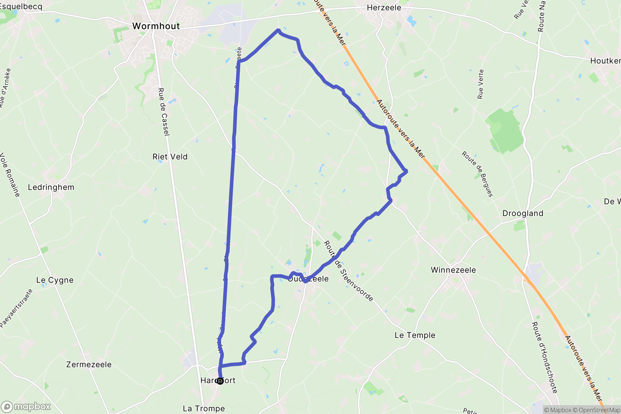 Hardifort : carte du parcours de randonnée - France