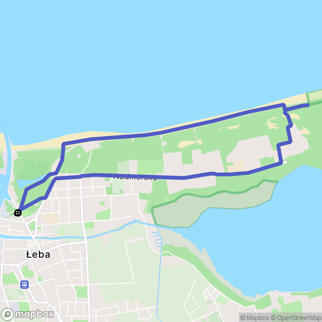 Łeba: mapa trasy - Poland