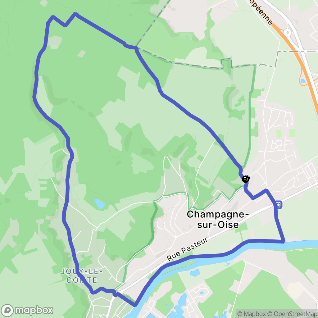 Champagne-sur-Oise : carte du parcours de randonnée - France