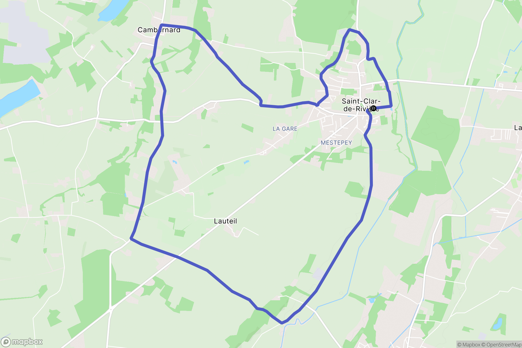 Saint-Clar-de-Rivière : carte du parcours de randonnée - France