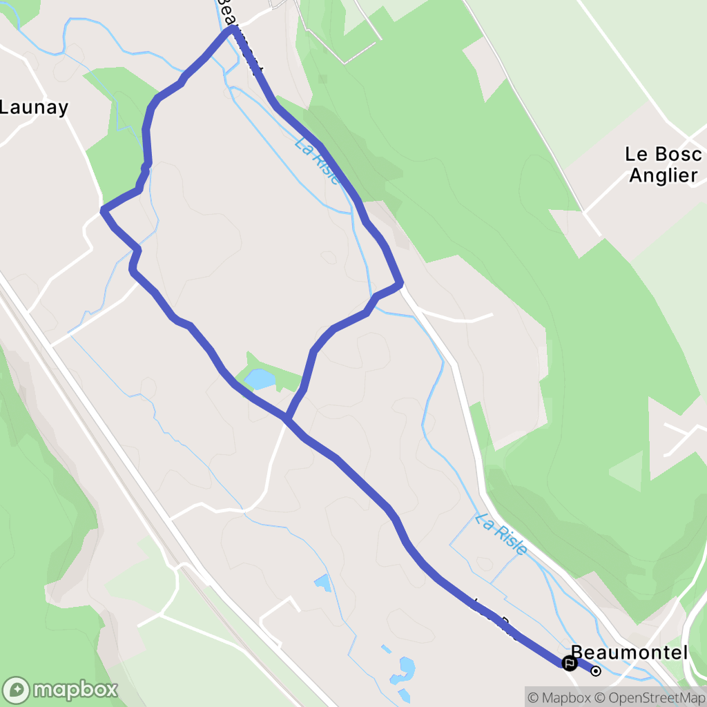 Beaumontel : carte du parcours de randonnée - France