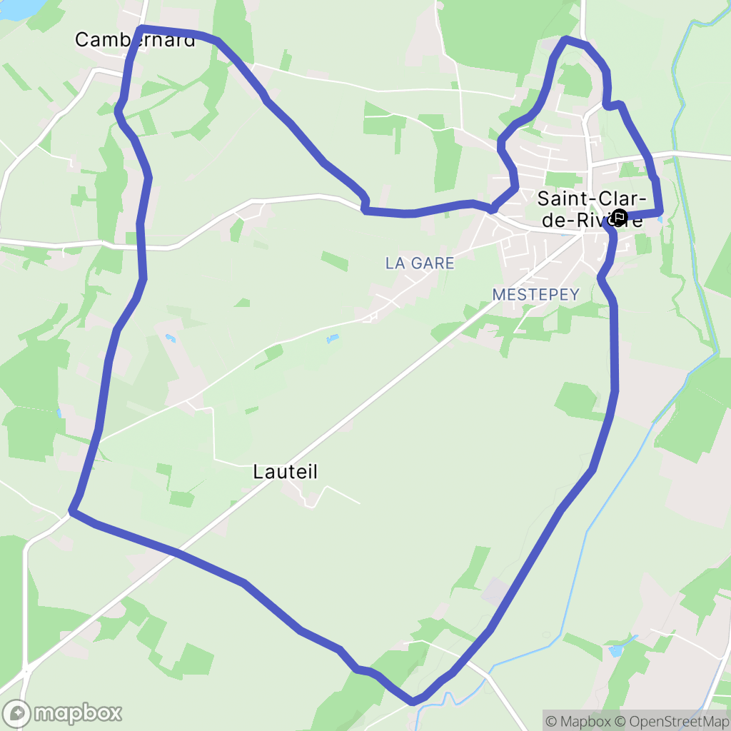 Saint-Clar-de-Rivière : carte du parcours de randonnée - France