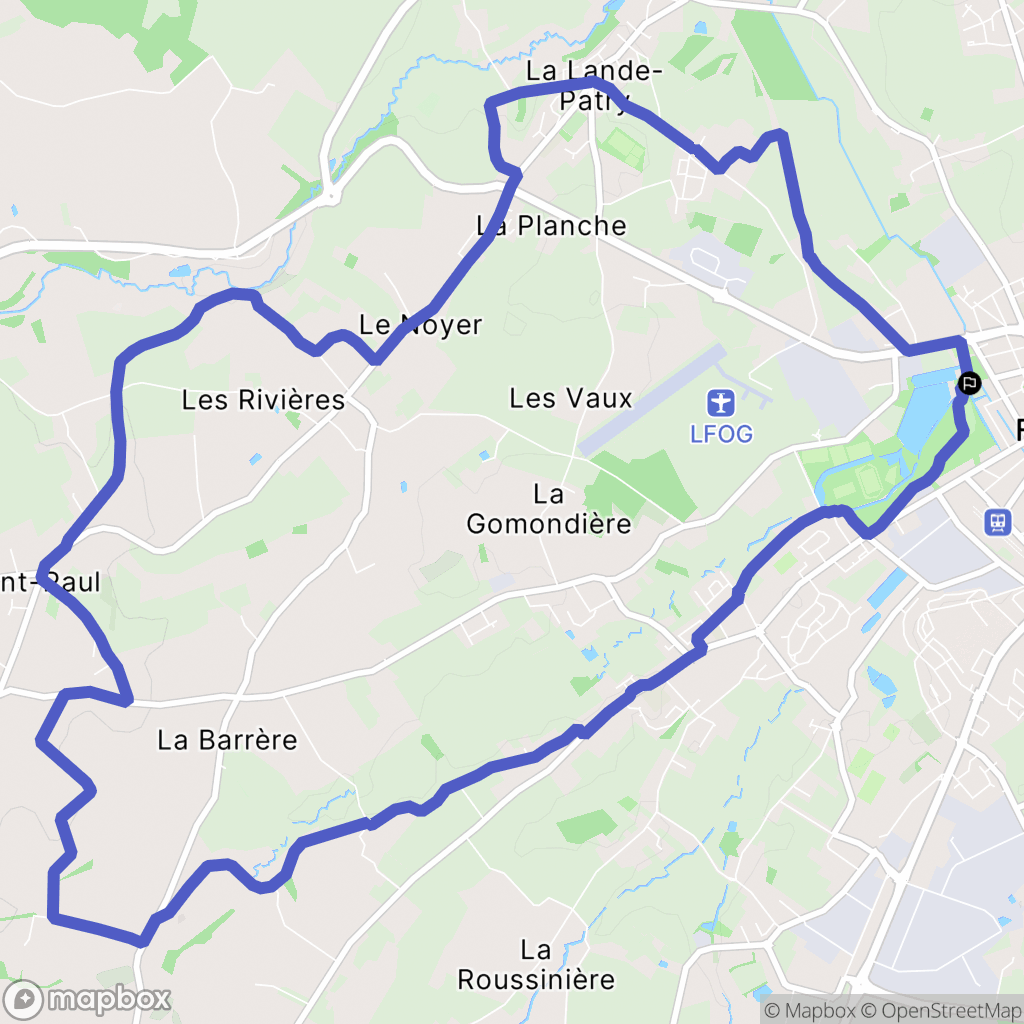 Flers : carte du parcours de randonnée - France
